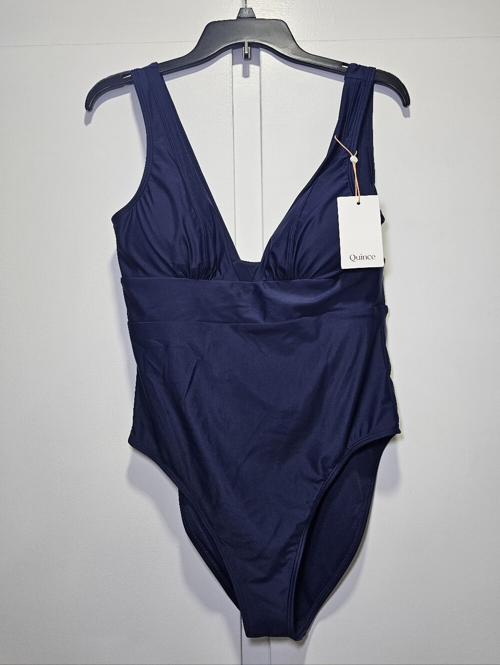 NWT Quince Italian Plunge One-Piece Swimsuit, Large